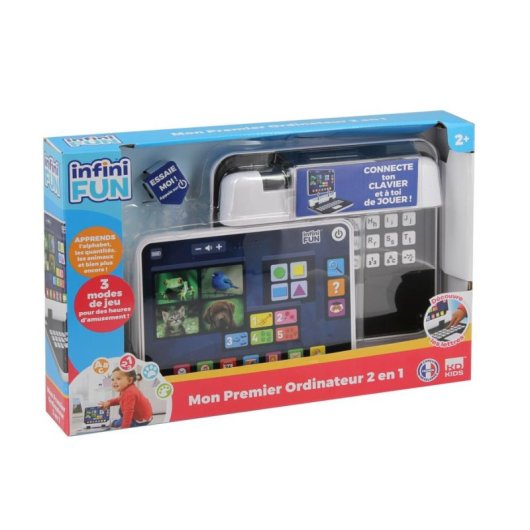 Tablet educativa infantil InfiniFUN 2 en 1 con teclado y 2 modos de juego