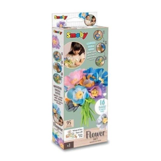 Kit di Ricarica Smoby Flower Market - 95 Pezzi Per 16 Fiori Multicolori