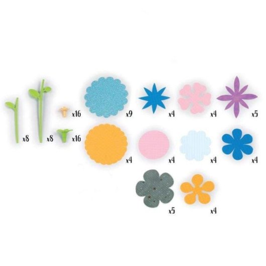 Kit di Ricarica Smoby Flower Market - 95 Pezzi Per 16 Fiori Multicolori