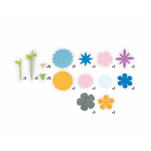 Kit di Ricarica Smoby Flower Market - 95 Pezzi Per 16 Fiori Multicolori