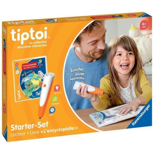 Kit de Arranque Ravensburger Tiptoi Leitor Recarregável e Livro 'L'encyclopédie des p'tits curieux'