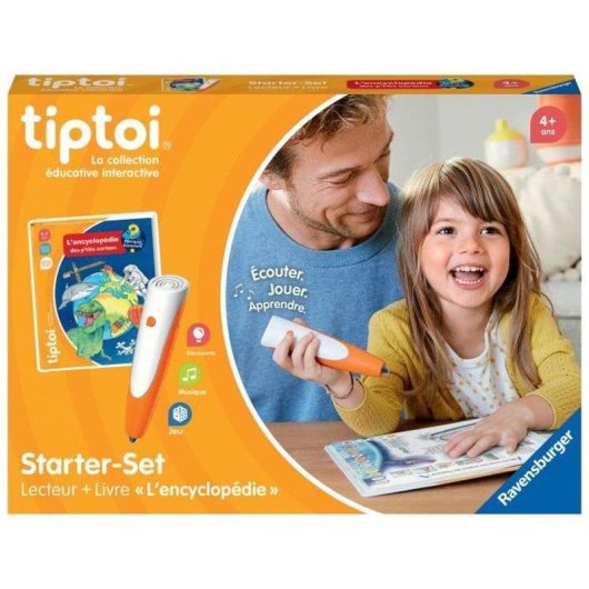 Kit de Arranque Ravensburger Tiptoi Leitor Recarregável e Livro 'L'encyclopédie des p'tits curieux'