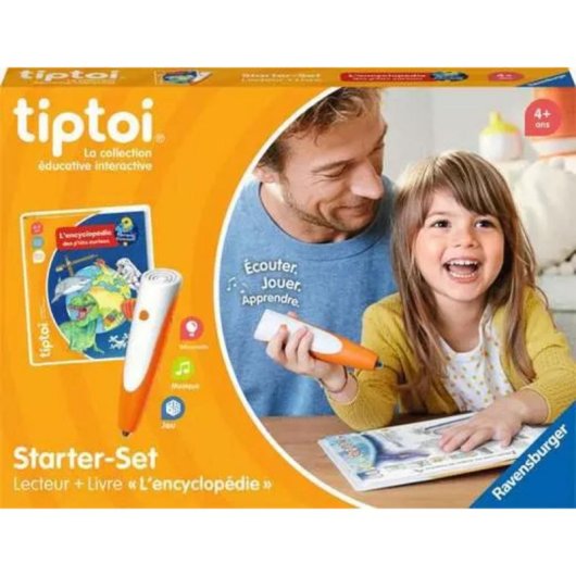 Kit de Arranque Ravensburger Tiptoi Leitor Recarregável e Livro 'L'encyclopédie des p'tits curieux'