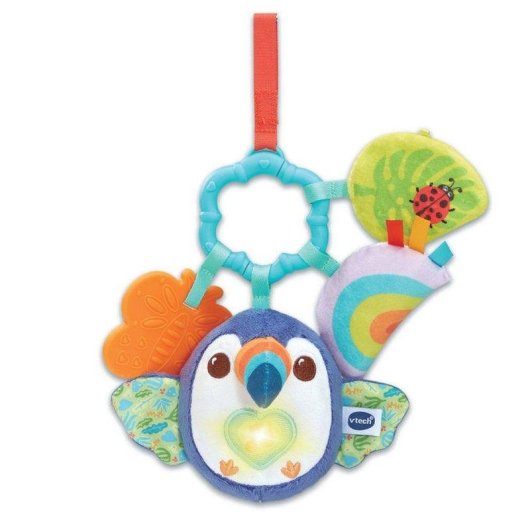 VTech Baby Titouan Toucan Sensorisches Kuscheltier mit Ring, Licht und Musik