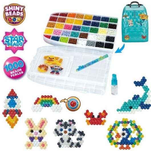 Kit Creativo de Perlas Activadas por Agua Aquabeads Backpack DX 1000 Perlas
