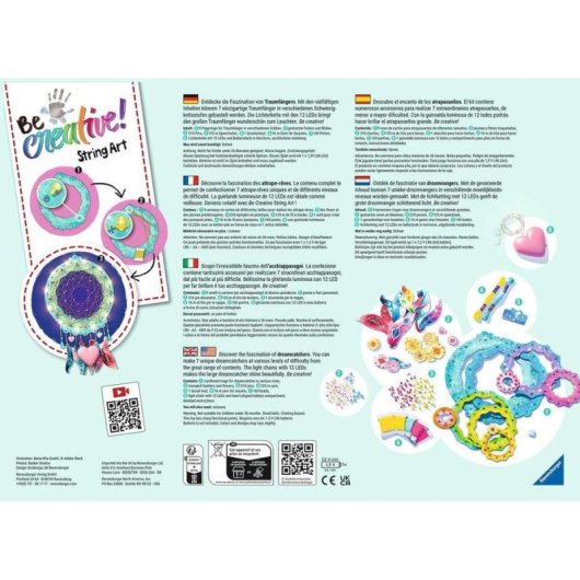 Kit Manu String Art Dreamcatchers Maxi Ravensburger 7 Atrapasueños LED
