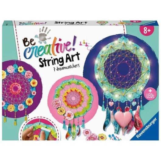 Kit Manu String Art Dreamcatchers Maxi Ravensburger 7 Atrapasueños LED