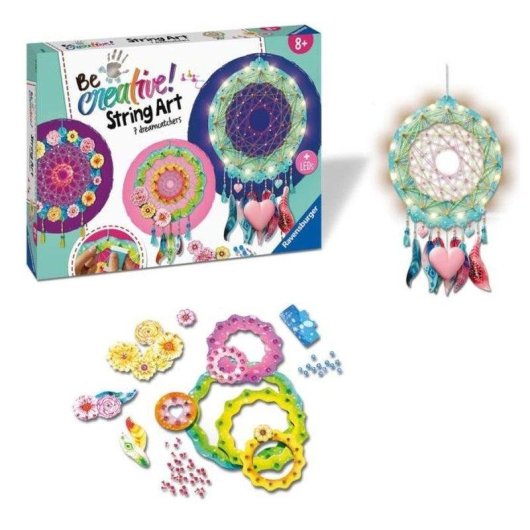Kit Manu String Art Dreamcatchers Maxi Ravensburger 7 Atrapasueños LED