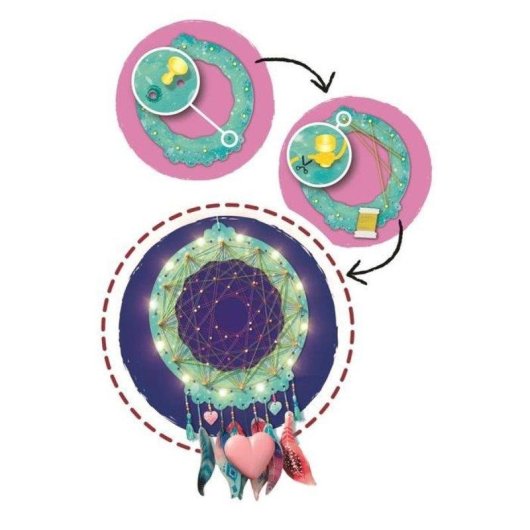 Kit Manu String Art Dreamcatchers Maxi Ravensburger 7 Atrapasueños LED