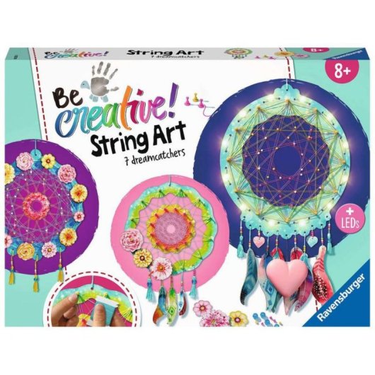 Kit Manu String Art Dreamcatchers Maxi Ravensburger 7 Atrapasueños LED