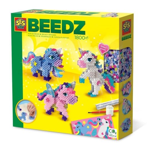 Kit de perles Beedz SES Creative Licornes 3D Multicolore Brillant