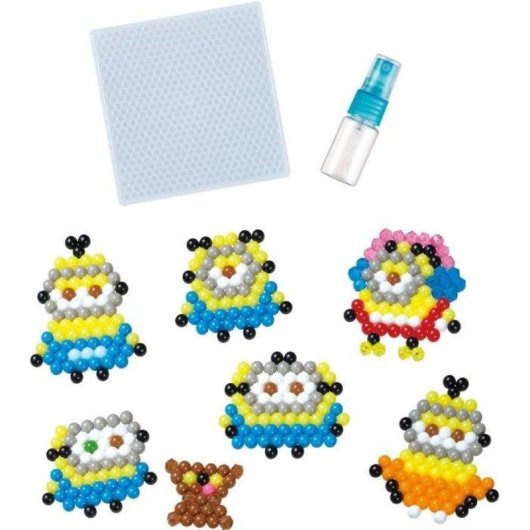 Kit Perline Aquabeads Minions 2 530 Pezzi Multicolori Piastra Quadrata Spruzzino