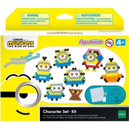 Kit Perline Aquabeads Minions 2 530 Pezzi Multicolori Piastra Quadrata Spruzzino