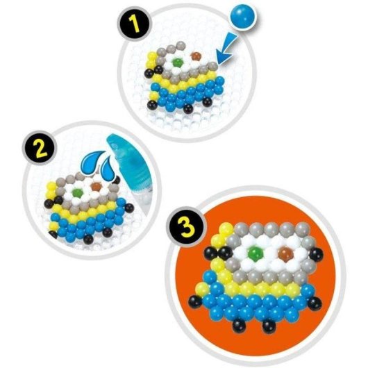 Kit Perline Aquabeads Minions 2 530 Pezzi Multicolori Piastra Quadrata Spruzzino