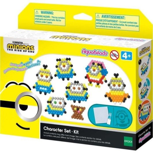 Kit Perline Aquabeads Minions 2 530 Pezzi Multicolori Piastra Quadrata Spruzzino