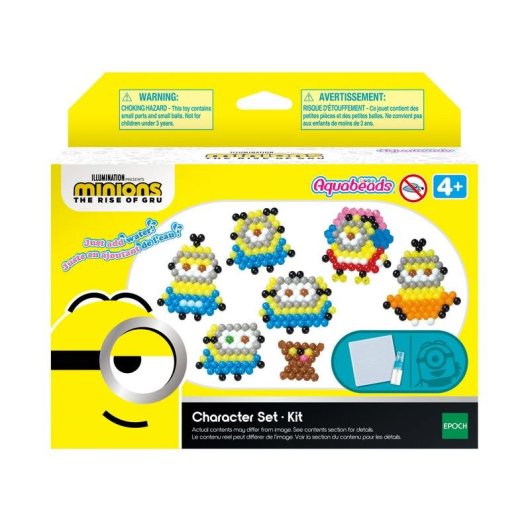Kit Perline Aquabeads Minions 2 530 Pezzi Multicolori Piastra Quadrata Spruzzino