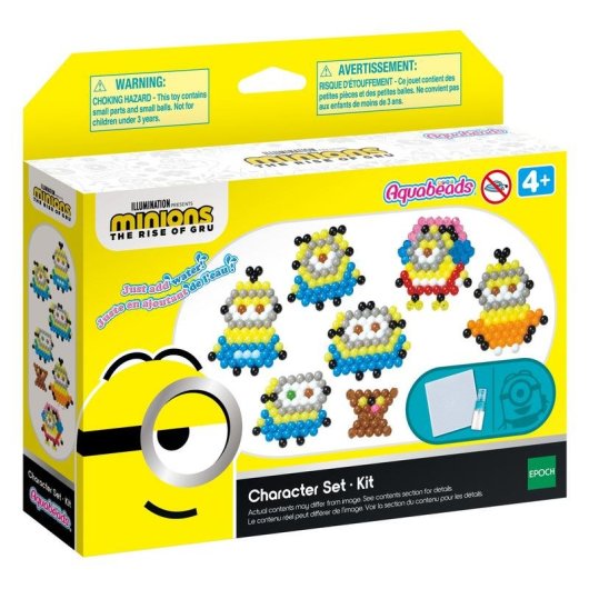 Kit Perline Aquabeads Minions 2 530 Pezzi Multicolori Piastra Quadrata Spruzzino