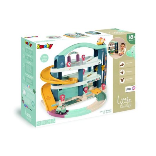 Garage Smoby Little Grand Garage 3 Livelli con Rampa, Ascensore e Stazione di Lavaggio