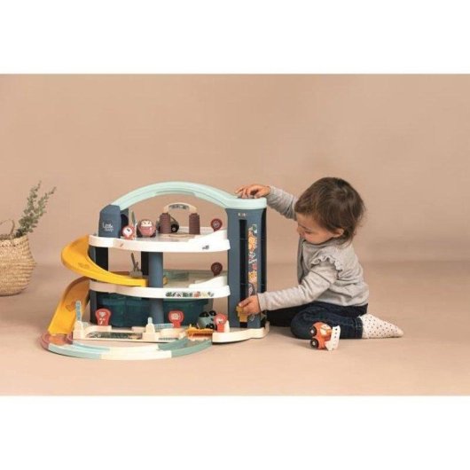 Garage Smoby Little Grand Garage 3 Livelli con Rampa, Ascensore e Stazione di Lavaggio