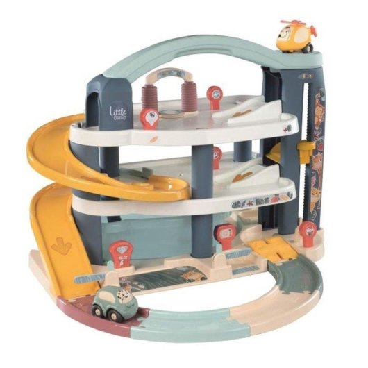 Garage Smoby Little Grand Garage 3 Livelli con Rampa, Ascensore e Stazione di Lavaggio