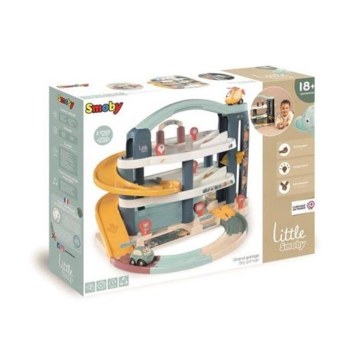 Garage Smoby Little Grand Garage 3 Livelli con Rampa, Ascensore e Stazione di Lavaggio