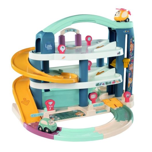 Garage Smoby Little Grand Garage 3 Livelli con Rampa, Ascensore e Stazione di Lavaggio
