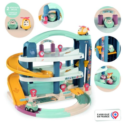 Garage Smoby Little Grand Garage 3 Livelli con Rampa, Ascensore e Stazione di Lavaggio
