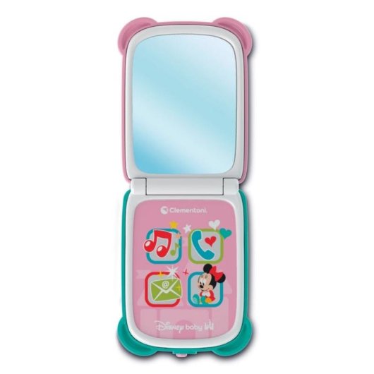 Telefono giocattolo flip Minnie Disney Clementoni con luci, suoni e specchio