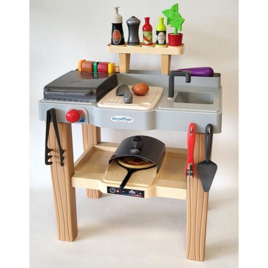 Cucina Estiva per Bambini Ecoiffier con Forno per Pizza e Piastra