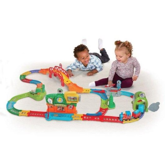 Set de juego educativo VTech Tut Tut Bolides Super Circuit Train con Adam para 1 a 5 años