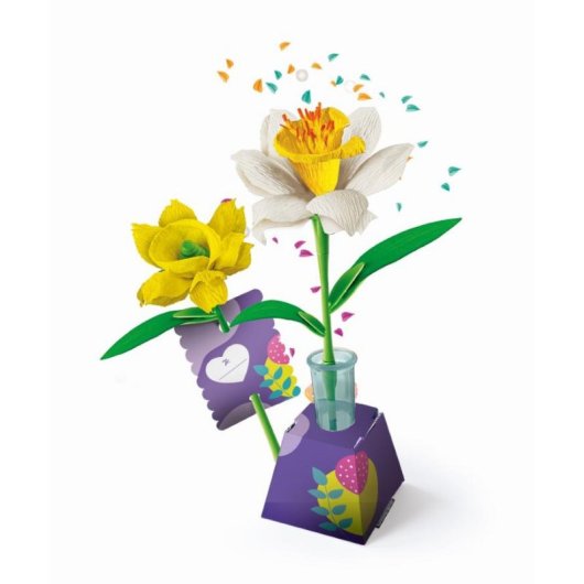 Kit Creativo Clementoni Coltiva i Tuoi Fiori Narciso - 2 Fiori di Carta da Assemblare