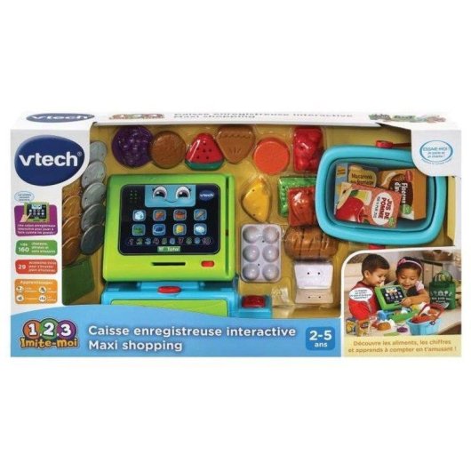 Caja registradora interactiva VTech Maxi Shopping con escáner, pantalla y 50 canciones