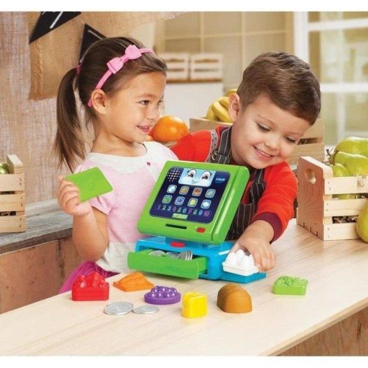 Caja registradora interactiva VTech Maxi Shopping con escáner, pantalla y 50 canciones