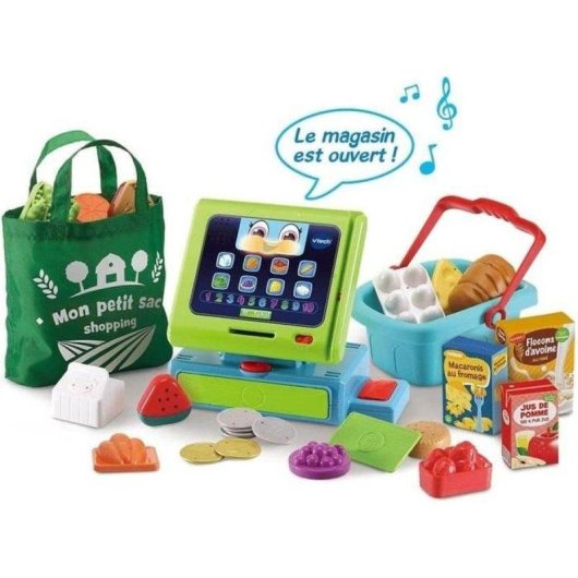 Caja registradora interactiva VTech Maxi Shopping con escáner, pantalla y 50 canciones