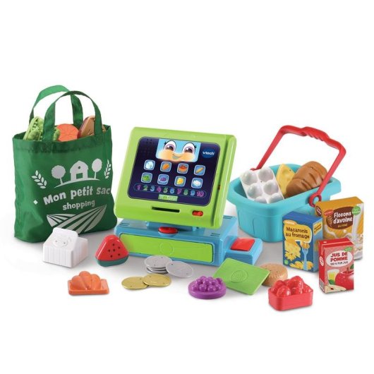 Caja registradora interactiva VTech Maxi Shopping con escáner, pantalla y 50 canciones