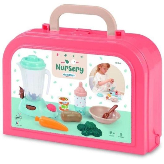 Valigetta di Cibo Infantile Ecoiffier 1834 - 8 Accessori di Gioco Simbolico