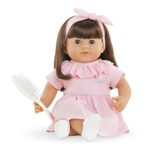 Bambola Corolle Julie 36 cm Capelli Castani Lunghi Pennello Occhi Dormienti