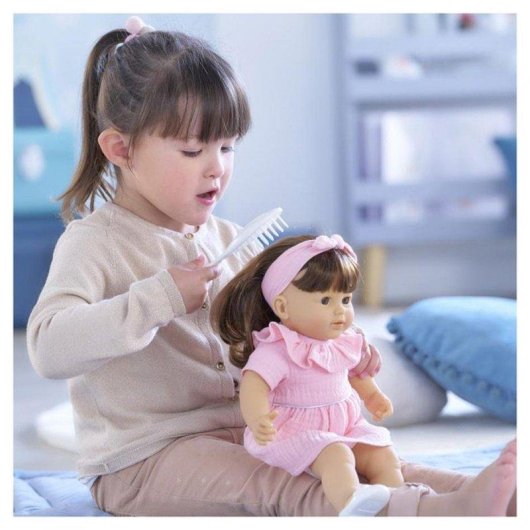 Bambola Corolle Julie 36 cm Capelli Castani Lunghi Pennello Occhi Dormienti