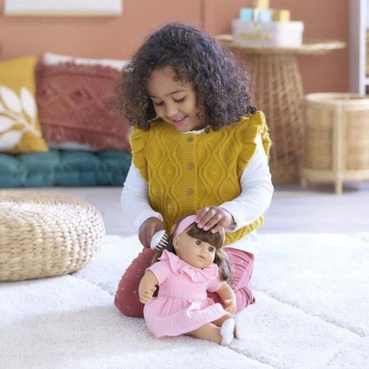 Bambola Corolle Julie 36 cm Capelli Castani Lunghi Pennello Occhi Dormienti