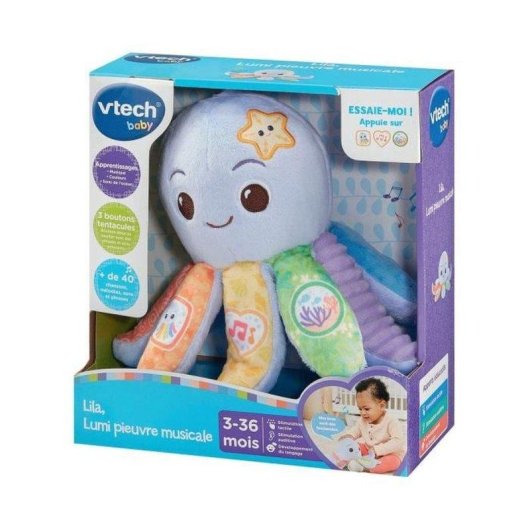 Peluche Musical Interativo VTech Lila 8 Tentáculos Texturizados