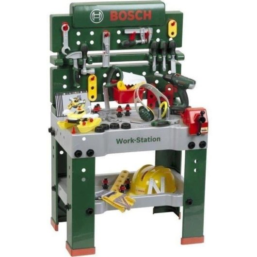 Mesa de trabajo infantil Theo Klein 8469 Bosch con 81 accesorios