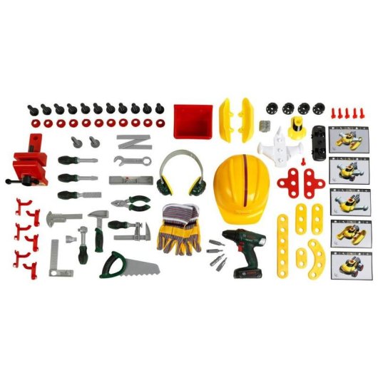 Mesa de trabajo infantil Theo Klein 8469 Bosch con 81 accesorios