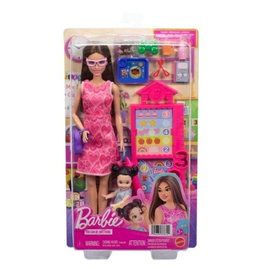 Muñeca Barbie Profesora Set de Aula con Mini Estudiante y Accesorios Educativos