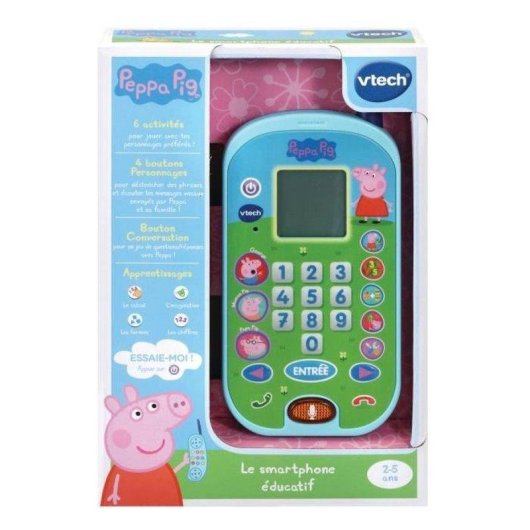 Teléfono Educativo Interactivo VTech Peppa Pig Pantalla LCD Para 2-5 Años