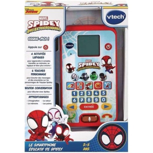 Smartphone educativo VTech Spidey para niños 3-7 años con pantalla pixel animada