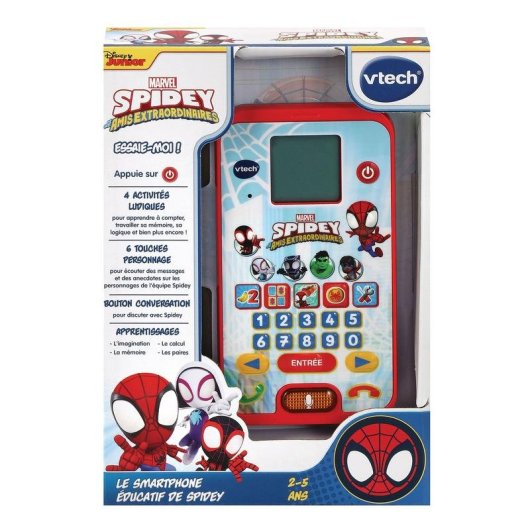 Smartphone educativo VTech Spidey para niños 3-7 años con pantalla pixel animada