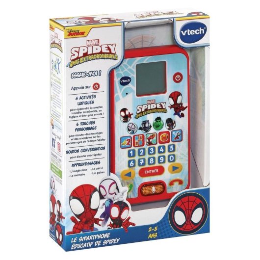 Smartphone educativo VTech Spidey para niños 3-7 años con pantalla pixel animada