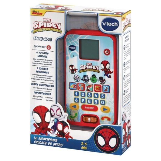 Smartphone educativo VTech Spidey para niños 3-7 años con pantalla pixel animada