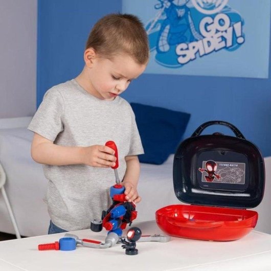 Valigetta Attrezzi Spiderman Smoby Spidey Spin Box 3+ Anni 4 Accessori