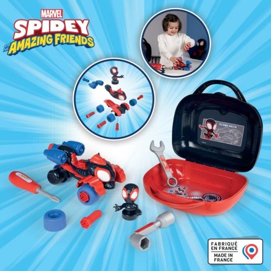 Valigetta Attrezzi Spiderman Smoby Spidey Spin Box 3+ Anni 4 Accessori